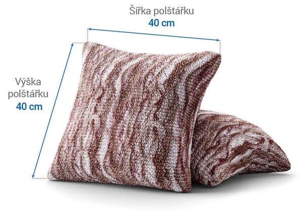 Bielastické potahy OCEANO NOVÉ hnědo-vínové povlaky na polštářky 2 ks (40 x 40 cm)