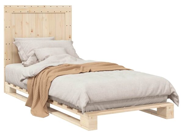 Rám postele s čelem 90 x 200 cm masivní borové dřevo 3281532