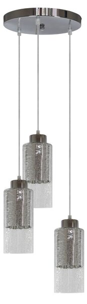 CLX Závěsné moderní osvětlení JESI, 3xE27, 60W, stříbrné 33-51691