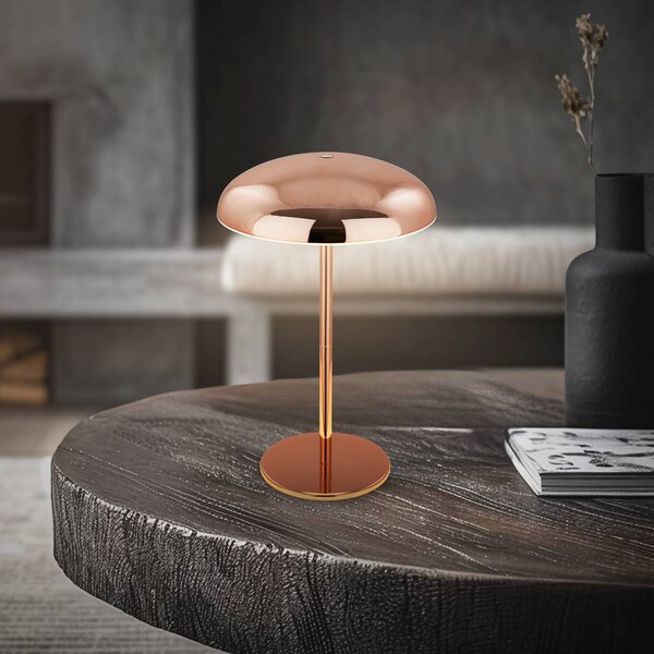 Briloner LED stolní lampa na akumulátor Brilo unplugged Caxa, měděná, stmívatelný, Měď, kov