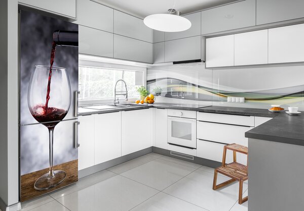 Nálepka na ledničku fototapeta Červené víno FridgeStick-70x190-f-52197420