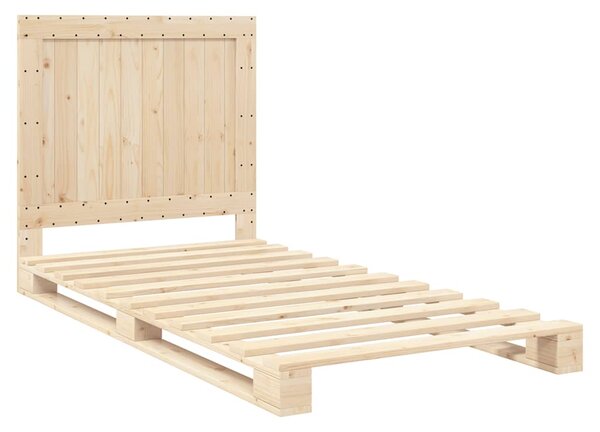 Rám postele s čelem 100 x 200 cm masivní borové dřevo 3281533