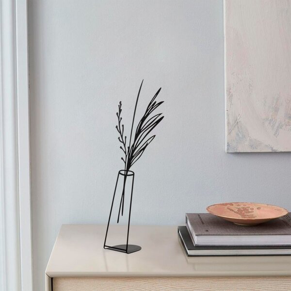 Hanah Home Kovová dekorace Flowerpot V 50 cm černá