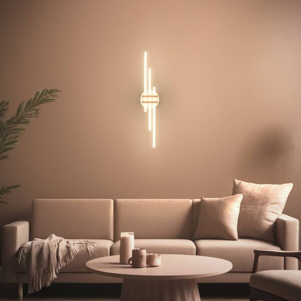 Briloner LED stropní svítidlo Tinka, světle šedá/hnědá, délka 78 cm, Hliník / šedá / zinek, Obývací pokoj / jídelna, kov, Moderní