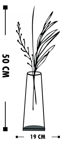 Hanah Home Kovová dekorace Flowerpot V 50 cm černá