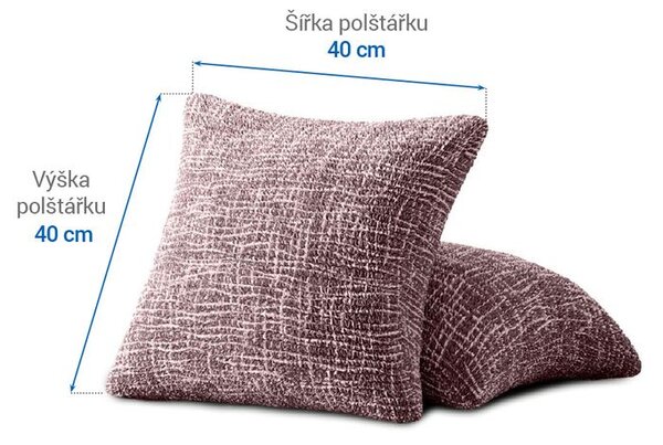 Bielastické potahy GRAFITI NOVÉ kaštanově hnědé povlaky na polštářky 2 ks (40 x 40 cm)