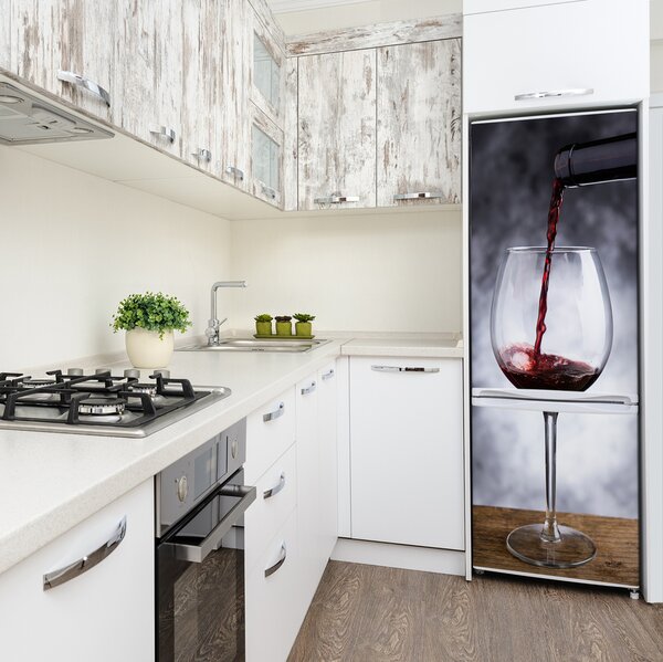 Nálepka na ledničku fototapeta Červené víno FridgeStick-70x190-f-52197420