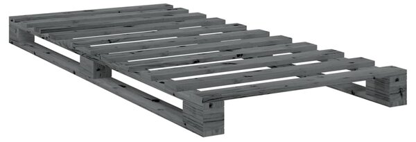 Rám postele s čelem šedý 90 x 200 cm masivní borové dřevo 3281544