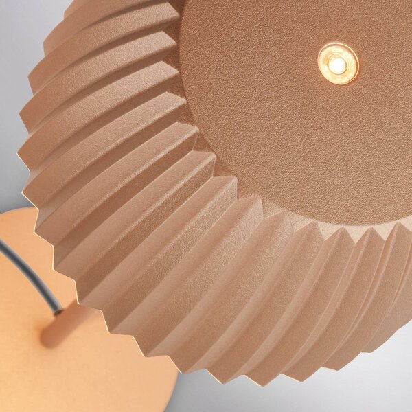 Briloner LED stolní lampa Loca, hnědá, výška 36 cm, kov/plast, stmívatelný, Hnědá / rez, Obývací pokoj / jídelna, kov, Moderní