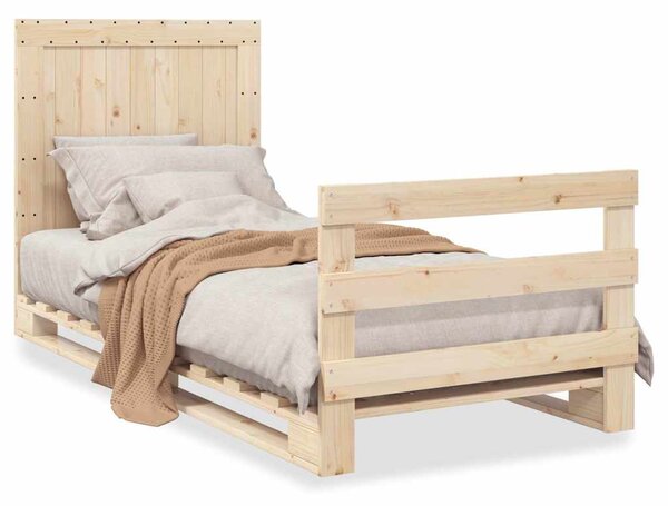 Rám postele s čelem 90 x 200 cm masivní borové dřevo 3281538