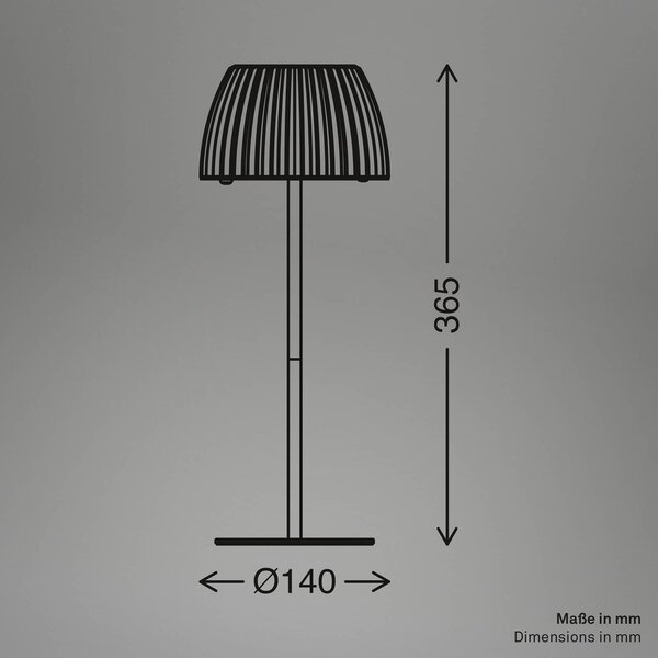 Briloner LED stolní lampa Loca, hnědá, výška 36 cm, kov/plast, stmívatelný, Hnědá / rez, Obývací pokoj / jídelna, kov, Moderní