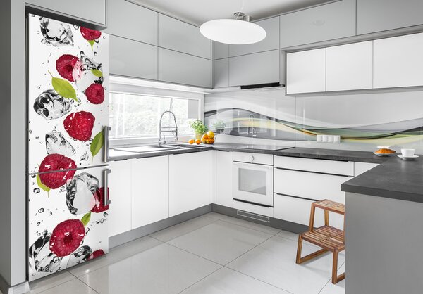 Nálepka na ledničku fototapeta Maliny a voda FridgeStick-70x190-f-52519171