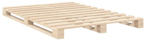 Rám postele s čelem bílý 140 x 200 cm masivní borové dřevo 3281540