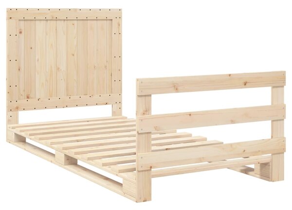 Rám postele s čelem 100 x 200 cm masivní borové dřevo 3281539