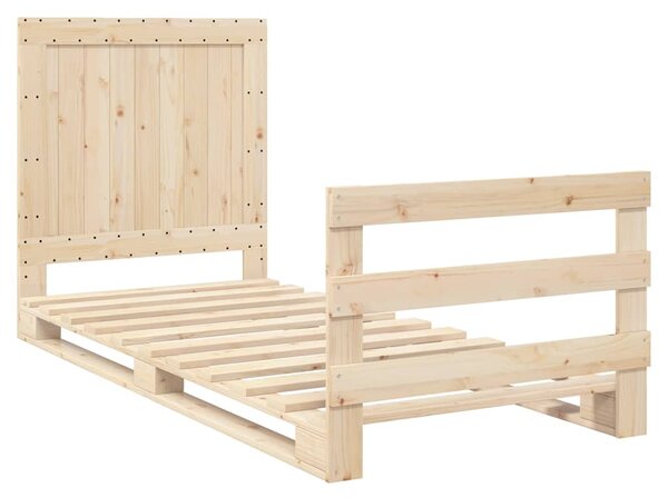 Rám postele s čelem 90 x 200 cm masivní borové dřevo 3281538