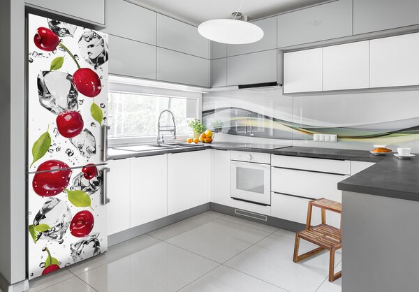 Nálepka na ledničku fototapeta Višně a voda FridgeStick-70x190-f-52519175