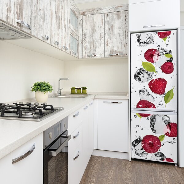 Nálepka na ledničku fototapeta Maliny a voda FridgeStick-70x190-f-52519171