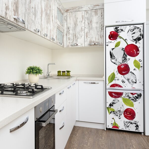 Nálepka na ledničku fototapeta Višně a voda FridgeStick-70x190-f-52519175