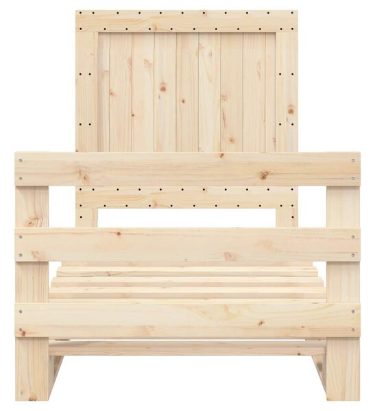 Rám postele s čelem 90 x 200 cm masivní borové dřevo 3281538