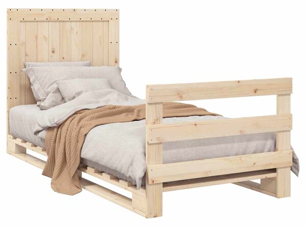 Rám postele s čelem 90 x 200 cm masivní borové dřevo 3281538