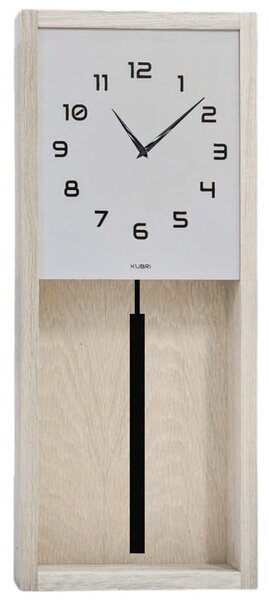 KUBRi 0301B - Kyvadlové hodiny české výroby z masivního dubu v odstínu SONOMA