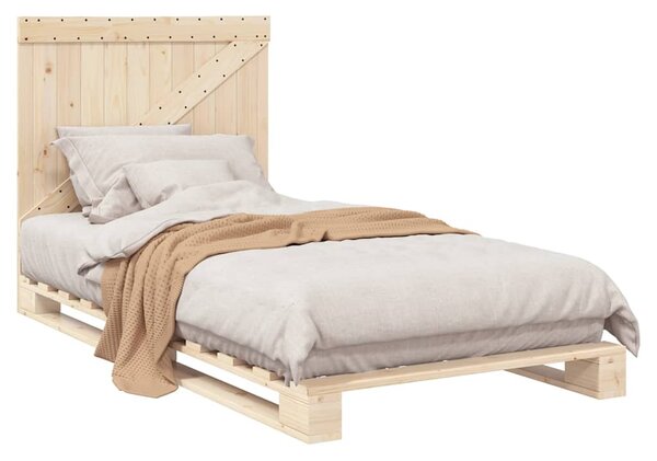 Rám postele s čelem 100 x 200 cm masivní borové dřevo 3281551
