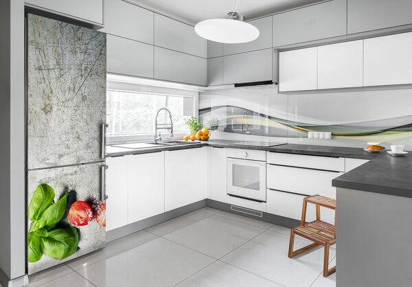 Foto nálepka na ledničku Rajčata a bazilka FridgeStick-70x190-f-98382185