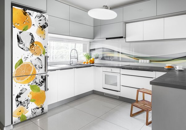 Nálepka na ledničku fototapeta Citrony a voda FridgeStick-70x190-f-52519204