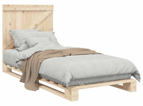 Rám postele s čelem 90 x 200 cm masivní borové dřevo 3281550
