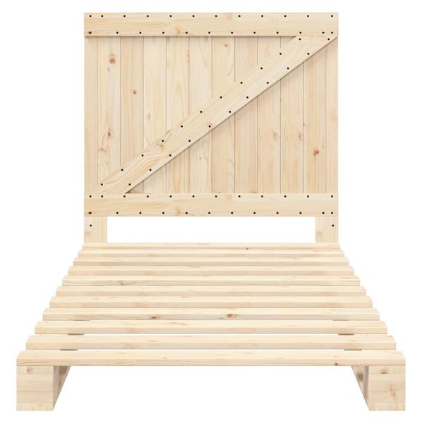 Rám postele s čelem 100 x 200 cm masivní borové dřevo 3281551