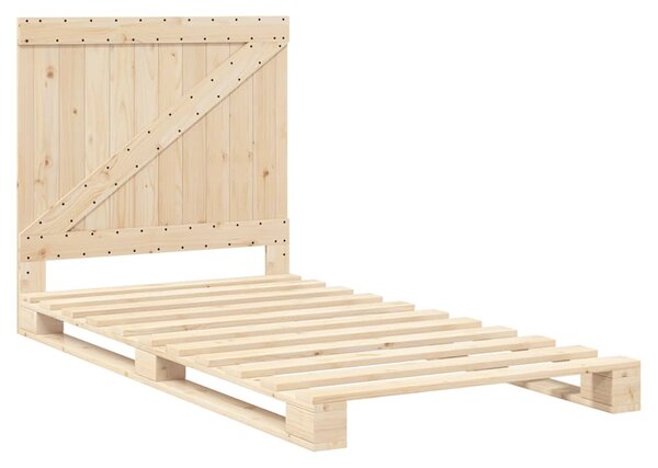 Rám postele s čelem 100 x 200 cm masivní borové dřevo 3281551