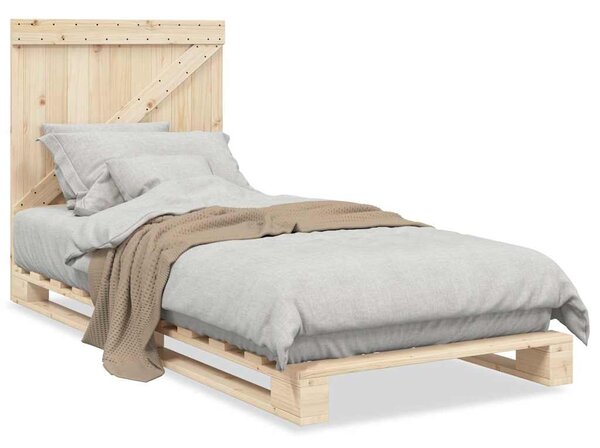 Rám postele s čelem 90 x 200 cm masivní borové dřevo 3281550