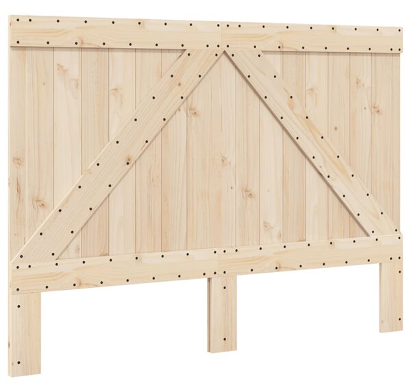 Rám postele s čelem bílý 140 x 200 cm masivní borové dřevo 3281558
