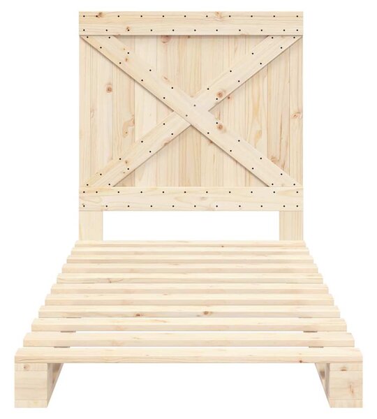 Rám postele s čelem 90 x 200 cm masivní borové dřevo 3281568