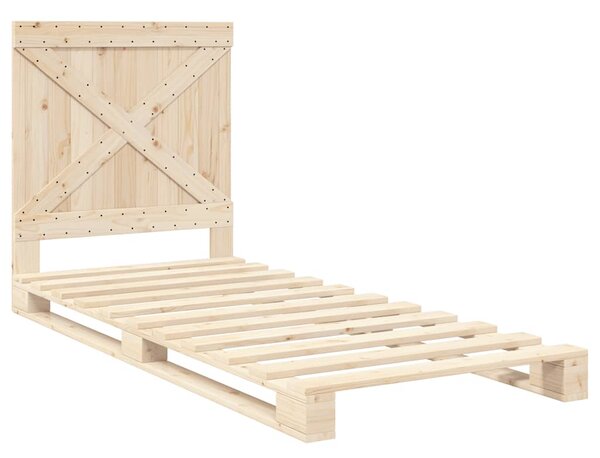Rám postele s čelem 90 x 200 cm masivní borové dřevo 3281568