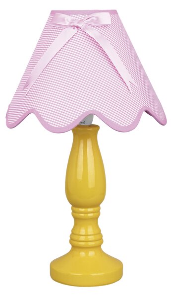 CLX Stolní dětská lampa VENTIMIGLIA, 1xE27, 60W, žlutorůžová