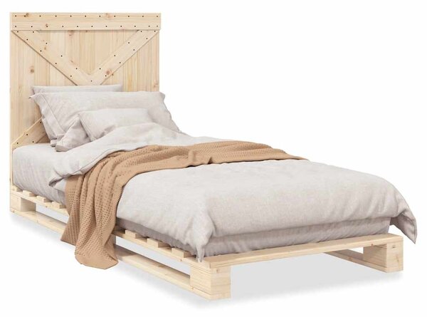 Rám postele s čelem 90 x 200 cm masivní borové dřevo 3281568