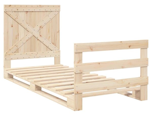 Rám postele s čelem 90 x 200 cm masivní borové dřevo 3281574