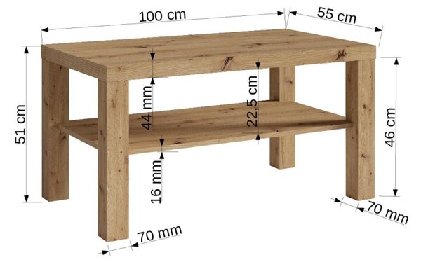 Konferenční stolek GOMEZ 100x55