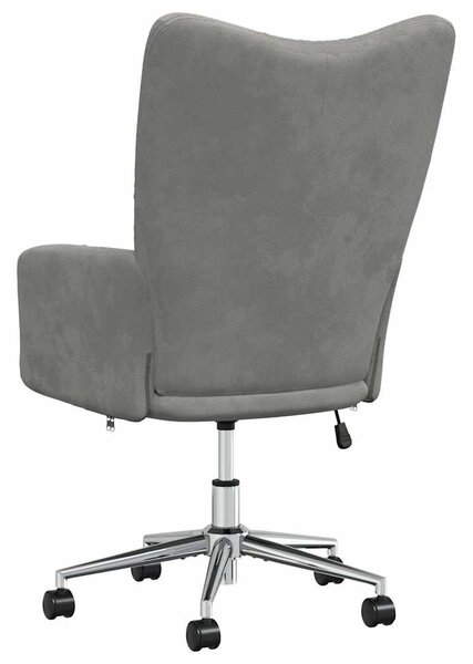 Relaxační křeslo světle šedé samet 328161