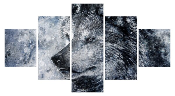 Obraz - Kreslený vlk (125x70 cm)