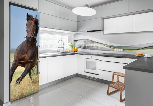 Foto tapeta na ledničku Kůň na poli FridgeStick-70x190-f-99827163