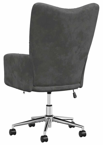 Relaxační křeslo tmavě šedé samet 328162