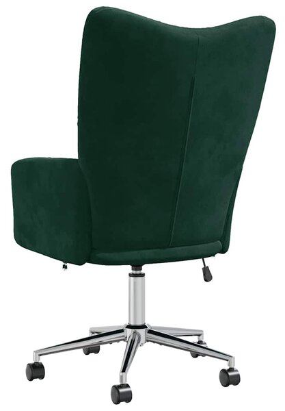 Relaxační křeslo tmavě zelené samet 328163