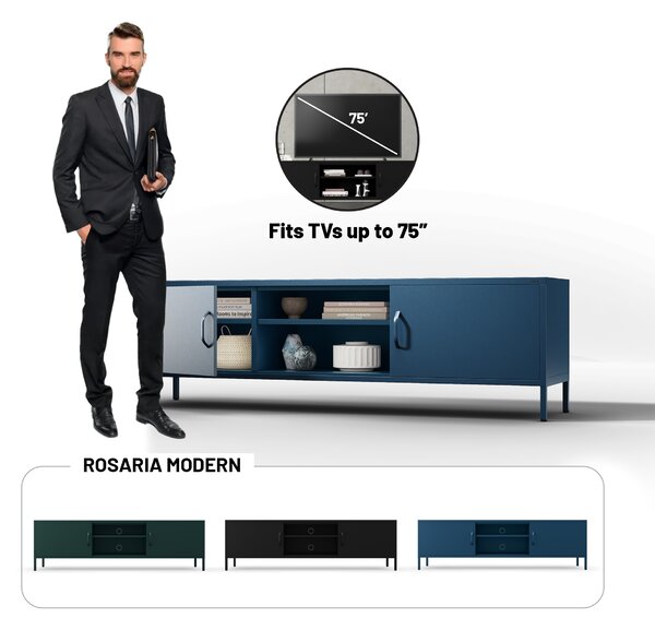 TV stolek XL ROSARIA 1700 x 400 x 500, tmavě modry