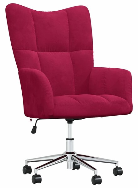 Relaxační křeslo vínové samet 328166