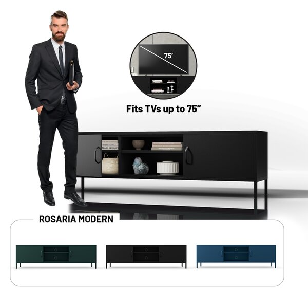 TV stolek XL ROSARIA 1700 x 400 x 500, černý