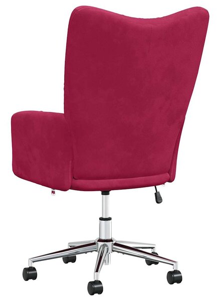 Relaxační křeslo vínové samet 328166