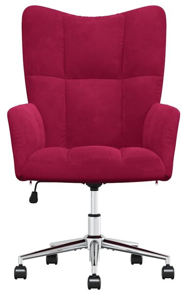 Relaxační křeslo vínové samet 328166