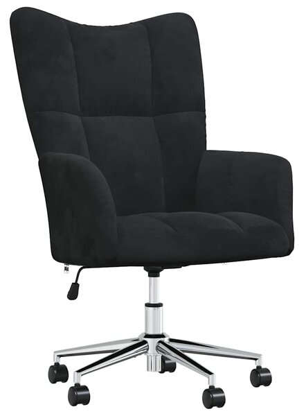 Relaxační křeslo černé samet 328167